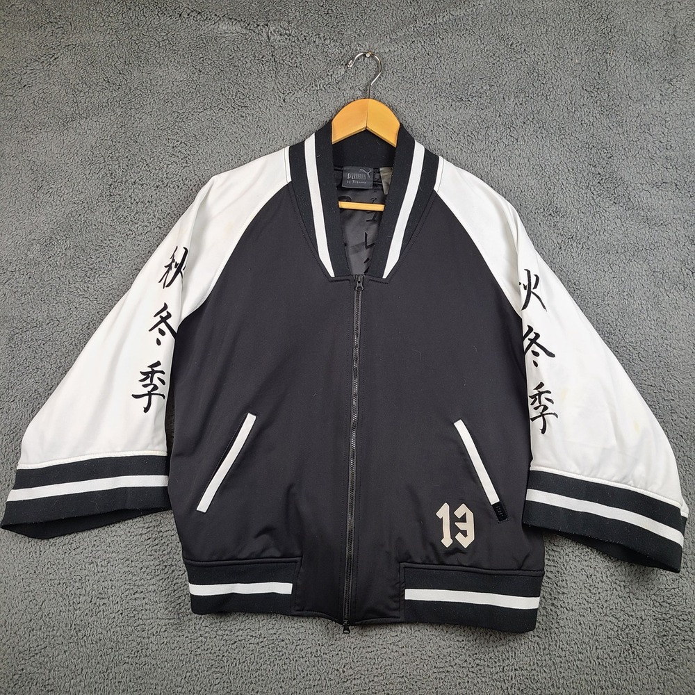 Fenty by Puma Kimono Tricot Track Jacket Japanese Kanji Black White Size M